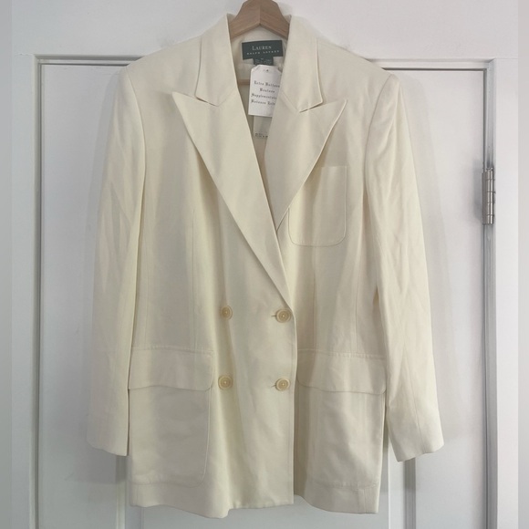 Ralph Lauren Jackets & Blazers - Gorgeous Vintage Ralph Lauren Cream Double Breasted Blazer - 10